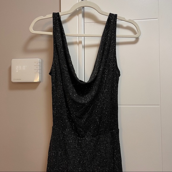 Black sparkly long side split maxi dress - Picture 8 of 10